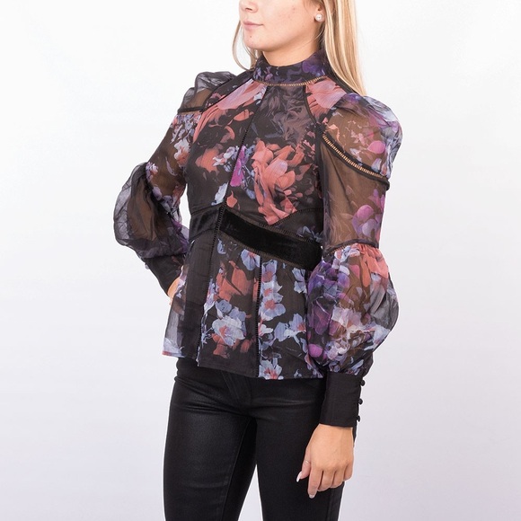 Ted Baker London Tops - NWT Ted Baker Neeveh Floral Mock Neck Blouse – Size 1 (Fits US 2–4)